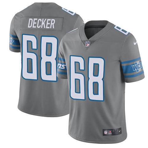 Nike Lions #68 Taylor Decker Gray Men's Stitched NFL Limited Rush Jersey - Click Image to Close